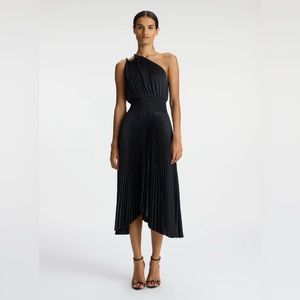 ALC Ruby Satin Pleated Dress